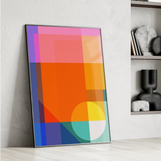 Levendig geometrisch kleurenblok Moderne Abstracte Poster