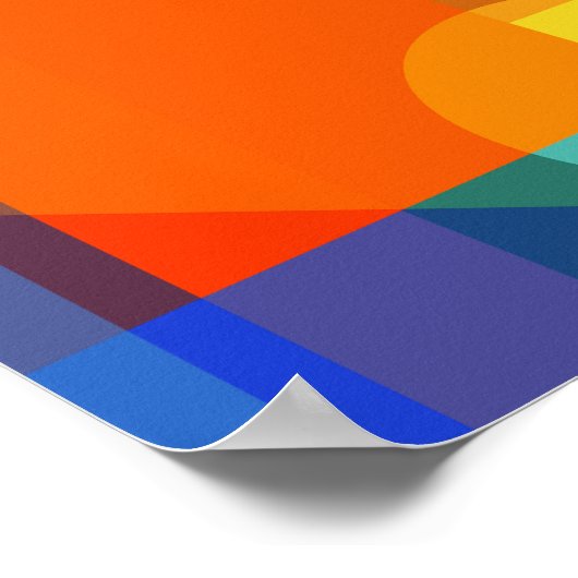 Levendig geometrisch kleurenblok Moderne Abstracte Poster (Hoek)