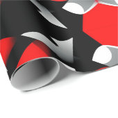 Levendig geometrisch Mandala-ontwerp met rood, zwa Cadeaupapier (Rol Hoek)