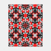 Levendig geometrisch mandala-ontwerp met rood, zwa fleece deken (Voorkant)
