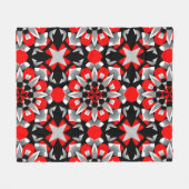 Levendig geometrisch mandala-ontwerp met rood, zwa fleece deken (Voorkant (Horizontaal))