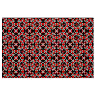 Levendig geometrisch mandala-ontwerp met rood, zwa stof