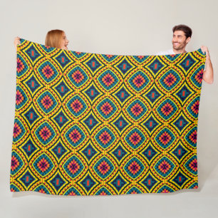 Levendig geometrisch mozaïekpatroon fleece deken