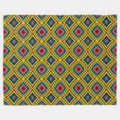 Levendig geometrisch mozaïekpatroon fleece deken (Voorkant (Horizontaal))