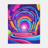 Levendig geometrisch neon kunst tunnel ontwerp fleece deken (Voorkant)