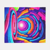 Levendig geometrisch neon kunst tunnel ontwerp fleece deken (Voorkant (Horizontaal))