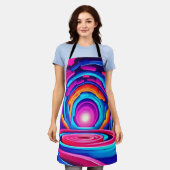 Levendig geometrisch neon kunst tunnel ontwerp schort (Gedragen)