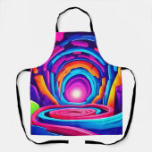 Levendig geometrisch neon kunst tunnel ontwerp schort (Voorkant)