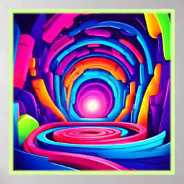 Levendig geometrisch ontwerp van de Neon Art Tunne Poster