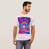 Levendig geometrisch ontwerp van de Neon Art Tunne T-shirt (Voorkant volledig)