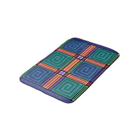Levendig geometrisch patroon badmat (Gekanteld)