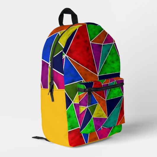 Levendig geometrisch patroon bedrukte rugzak (Achterkant Hoek Links)