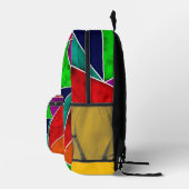 Levendig geometrisch patroon bedrukte rugzak (Rechts)