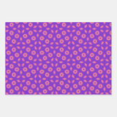Levendig geometrisch patroon in Paarse en koraalto Inpakpapier Vel (Voorkant 3)
