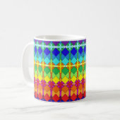 Levendig geometrisch patroon koffiemok (Voorkant links)