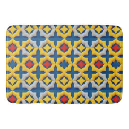 Levendig geometrisch patroon met felle kleuren badmat