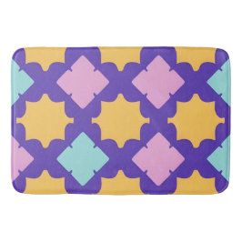 Levendig geometrisch patroon met felle kleuren badmat