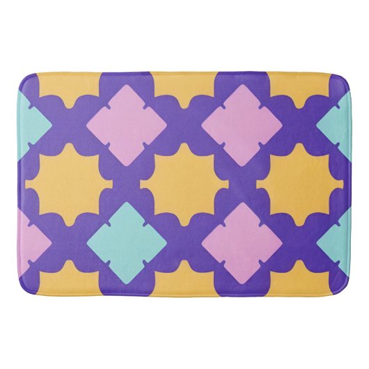 Levendig geometrisch patroon met felle kleuren badmat (Voorkant)