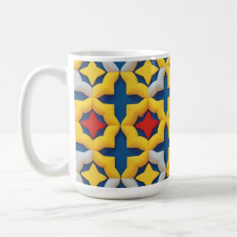 Levendig geometrisch patroon met felle kleuren koffiemok