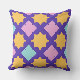 Levendig geometrisch patroon met felle kleuren kussen