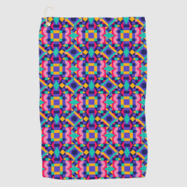 Levendig geometrisch patroon met roze golfhanddoek