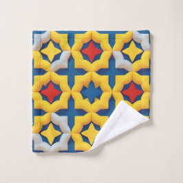 Levendig geometrisch patroon met vette kleuren washandje