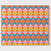 Levendig geometrisch patroon Modern Oranje blauw Cadeaupapier (Vlak)