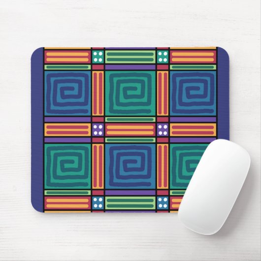 Levendig geometrisch patroon muismat (Met muis)