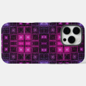 Levendig Geometrisch Patroon Neon Paars Roze Kubus Case-Mate iPhone Case (Achterkant (horizontaal))