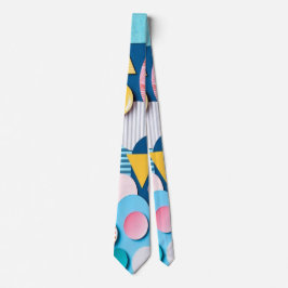 Levendig Geometrisch Pop Art Patroon Stropdas