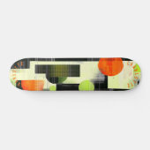 Levendig geometrisch skateboard met Sinaasappel en (Horizontaal)