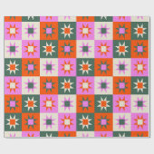 Levendig geometrisch sterpatroon cadeaupapier (Vlak)