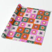 Levendig geometrisch sterpatroon cadeaupapier (Uitgerold)