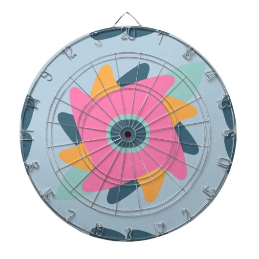 Levendig geometrisch tegelontwerp dartbord (Voorkant)