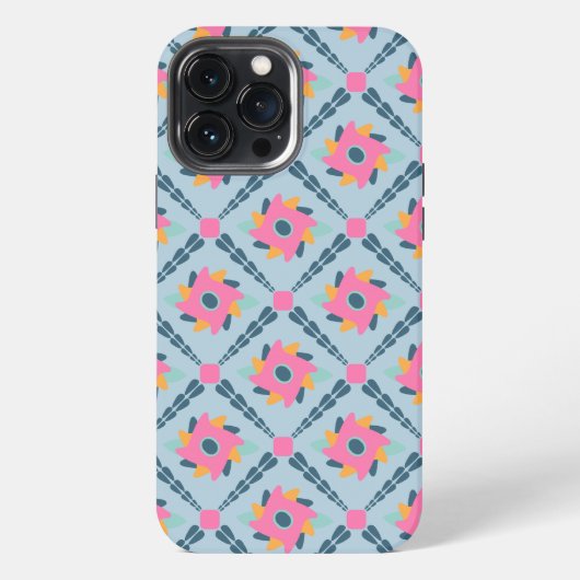 Levendig geometrisch tegelontwerp iPhone hoesje (Achterkant)