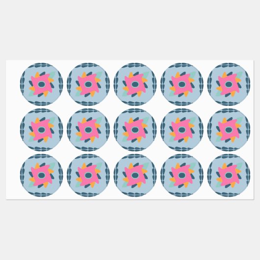 Levendig geometrisch tegelontwerp labels (Vel)