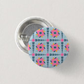 Levendig geometrisch tegelontwerp ronde button 3,2 cm (Voorkant /achterkant)