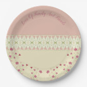 Levendig gepatenteerd design met hart papieren bordje (Voorkant)