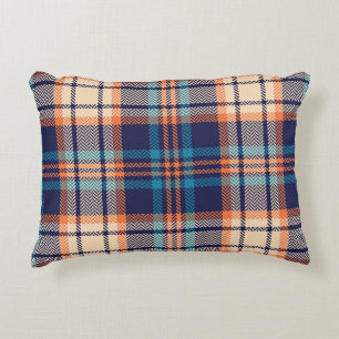 Levendig geruit: herfst textiel ontwerp accent kussen