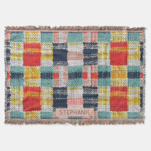 Levendig Geweven Plakken - Retro Boho Geruit Patro Deken