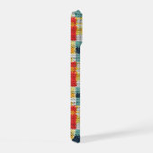 Levendig Geweven Plakken - Retro Boho Geruit Patro iPhone 15 Case (Rechterkant)