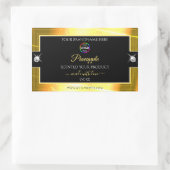 Levendig Glanzend Sinaasappel Zwart met Logo Produ Rechthoekige Sticker (Tas)