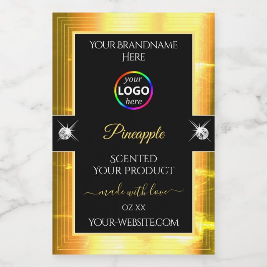 Levendig Glanzend Sinaasappel Zwart met Logo Produ Voedselcontainer Etiket (Enkel label)