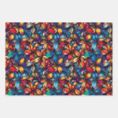 Levendig glas-in-lood 3D-bloemenpatroon Inpakpapier Vel (Voorkant 2)