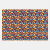 Levendig glas-in-lood 3D-bloemenpatroon Inpakpapier Vel (Voorkant)