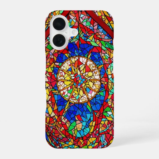 Levendig Glas in lood Abstracte kunst iPhone 16 Hoesje (Achterkant)