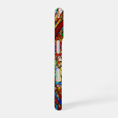 Levendig Glas in lood Abstracte kunst iPhone 16 Hoesje (Rechterkant)