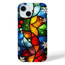 Levendig Glas in lood Abstracte vakantie Winter Ar