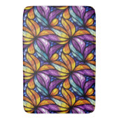 Levendig Glas in lood Floral: kleurrijk design Badmat (Voorkant Verticaal)