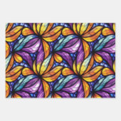 Levendig Glas in lood Floral: kleurrijk design Inpakpapier Vel (Voorkant 2)